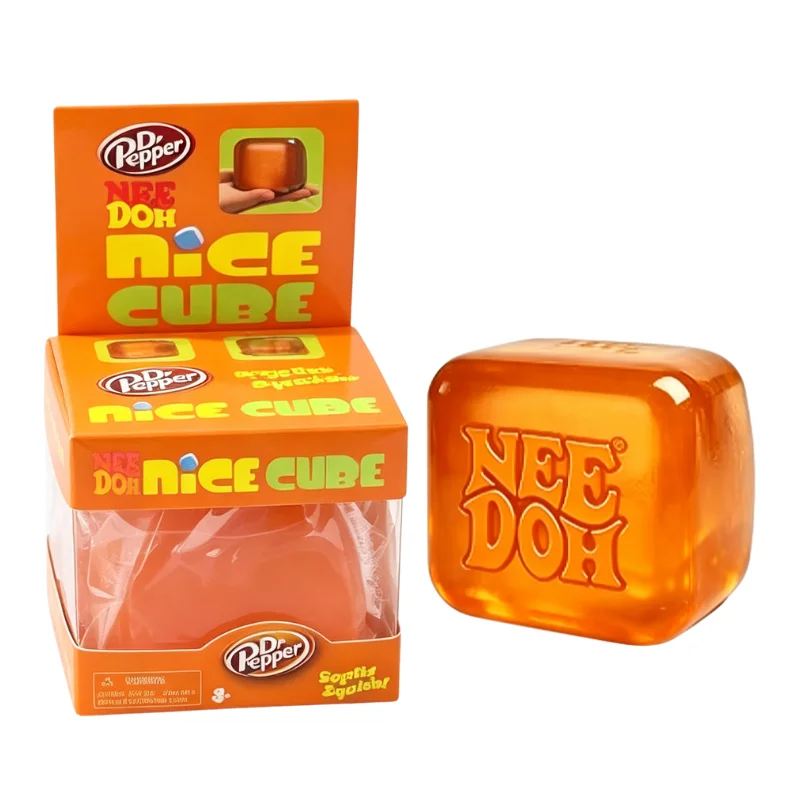 Schylling Nee Doh Nice Cube & Glitter Cube Sensory Fidget Toy Stress Relief Desktop Decor Relax Blind Box Gift