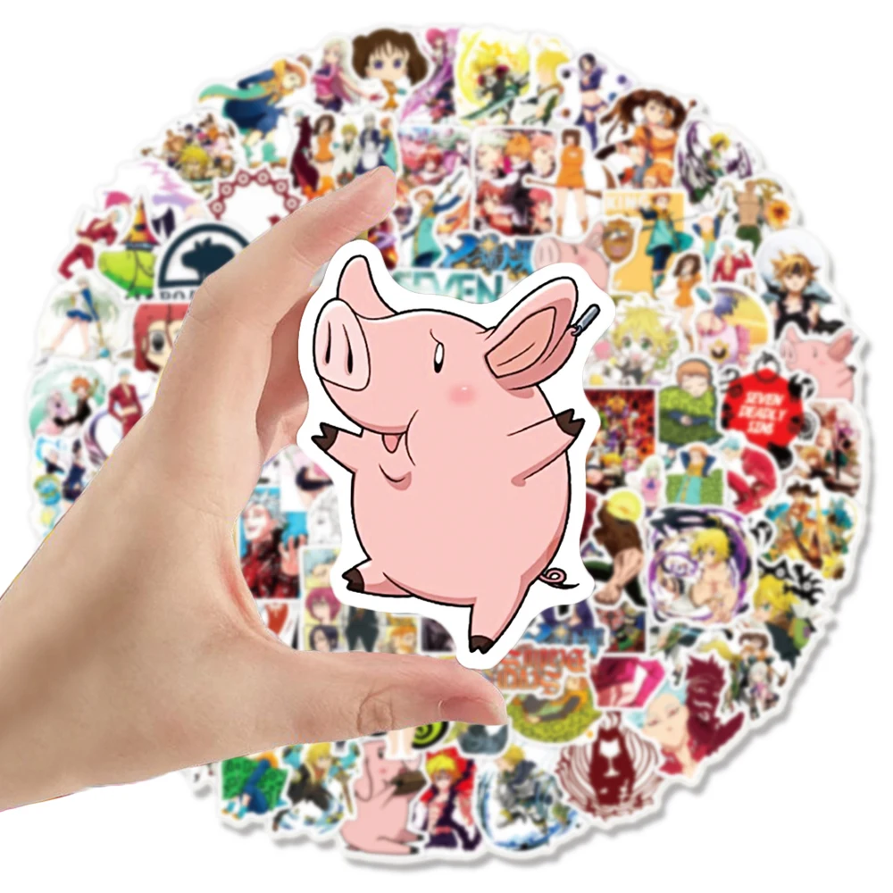 

100PCS Anime The Seven Deadly Sins Graffiti Waterproof Stickers For Laptop Notebook Skateboard Luggage Decal Sticker