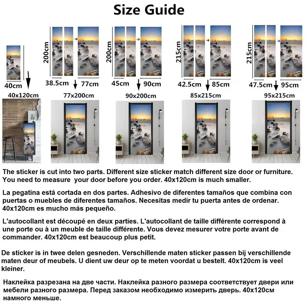 Description Picture 2 of item3D Retro Door Stickers PVC Poster Art Wallpaper Home Decoration Apartment Elevator Refrigerator Door Stickers