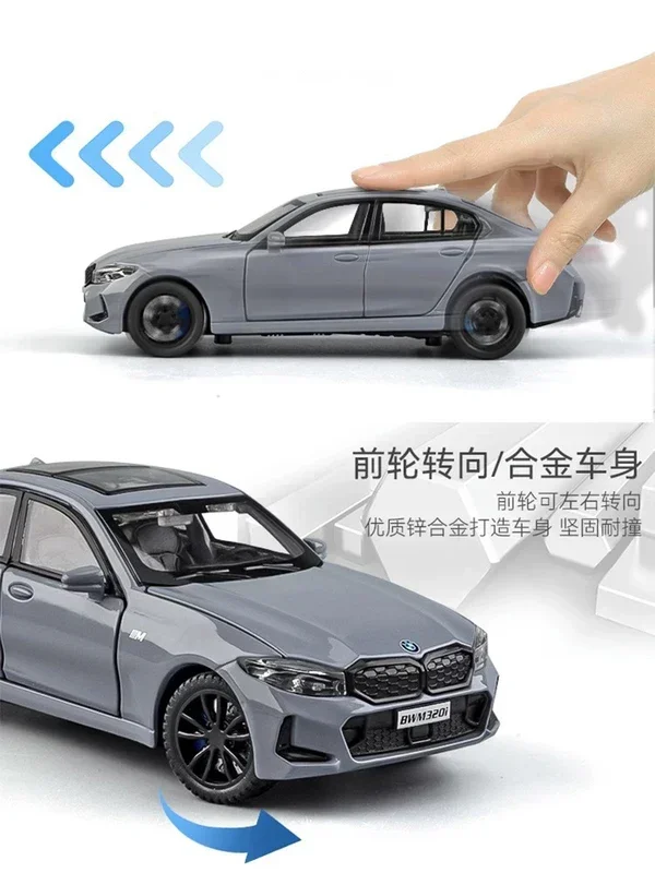 1:32 BMW 320i THE 3 2023 Alloy Diecasts & Toy Vehicles Metal Toy Car Model Sound and light Collection Kids Toy 4