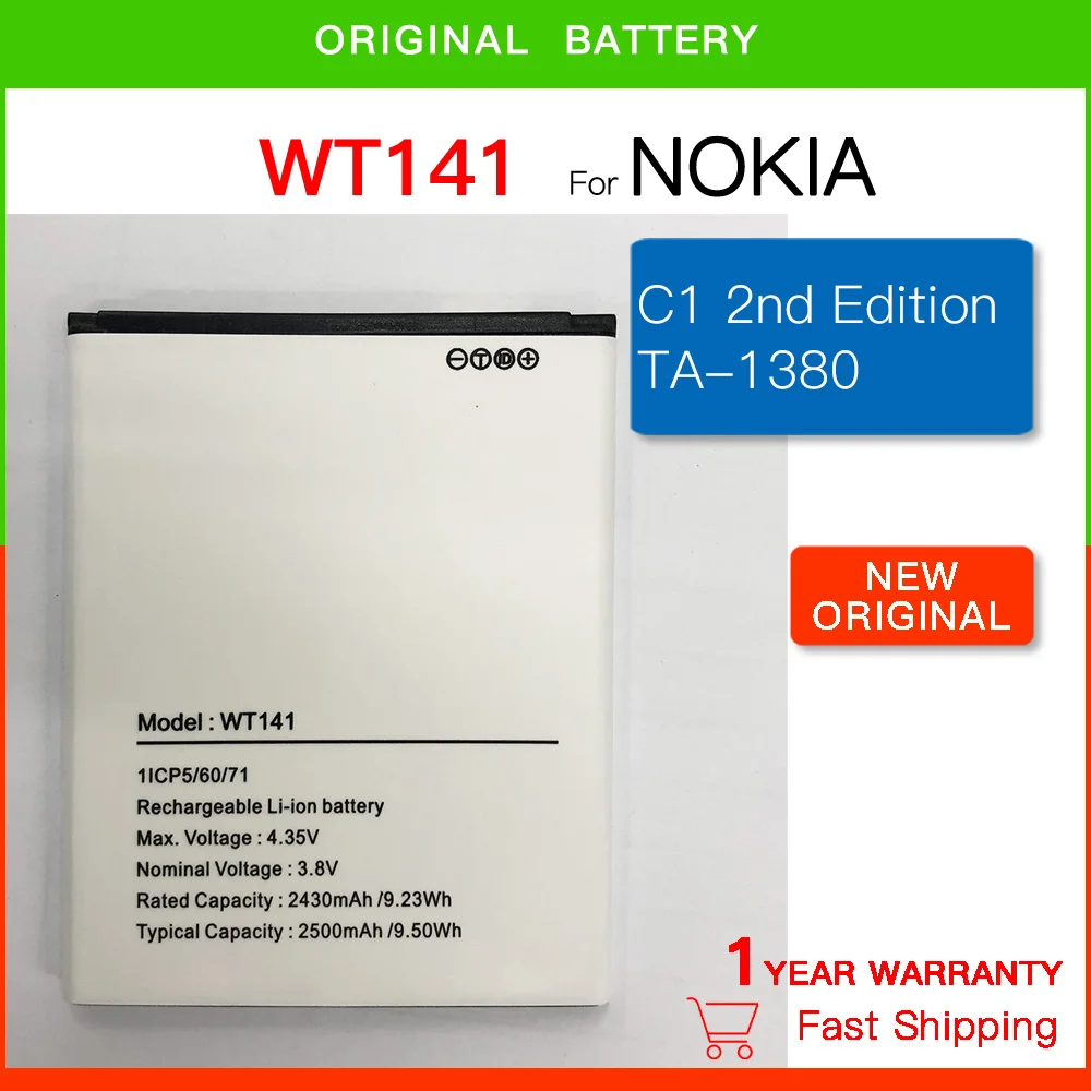 

Сменный аккумулятор 3,8 в 2500 мАч WT141, аккумулятор для телефона C1 2nd Edition TA-1380 мобильный телефон, перезаряжаемая батарея + номер отслеживания