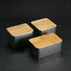 1pcs Square Metal Tea Packaging Box With Bamboo Lid Money Coin  Neatening Candy Key Silver Storage Empty Boxes Pill Organizer 4