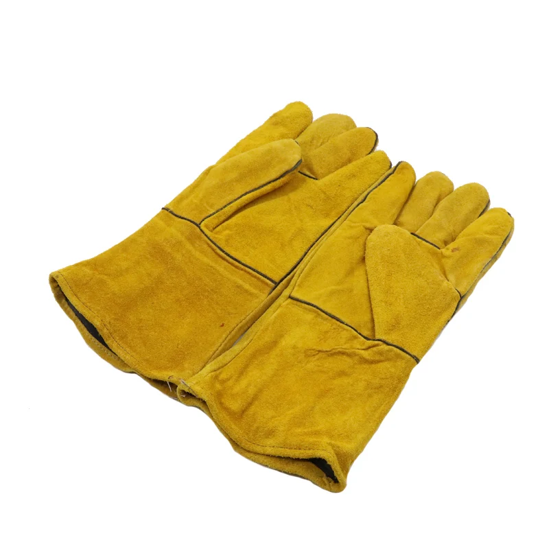 Squirrel Anti Bite Leather Thicken Gloves Yellow Red Color Protect Hand From Big-eyed Squirrel Marmot Hamster Cat Pigskin Gloves