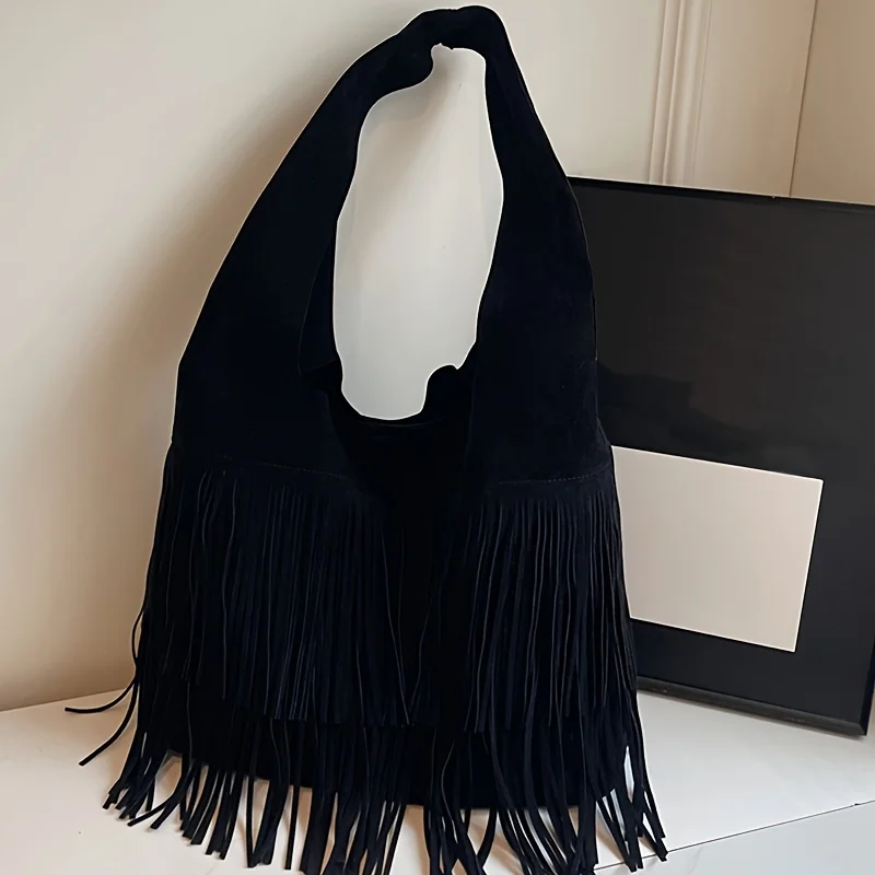 Perfect Lily Women's Tassel Tote Bag with Closure & Fringe Detailing Handbag Shoulder Bag for Work School Travel Christmas Gift 10