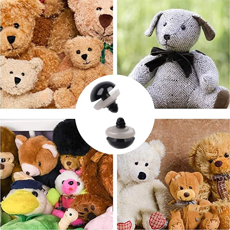50/100pcs 10mm Eyeball Doll Accessories Black Plastic Plush Safety Eyes Amigurumi For Toys 6-14mm DIY Funny Toy Eyes Animal Plastic Safety Eyes Doll Handmade Accessories Swing Eyes Doll Eyes Googly Doll Eyes Plastic Toy Eyes Safety Eye Tool