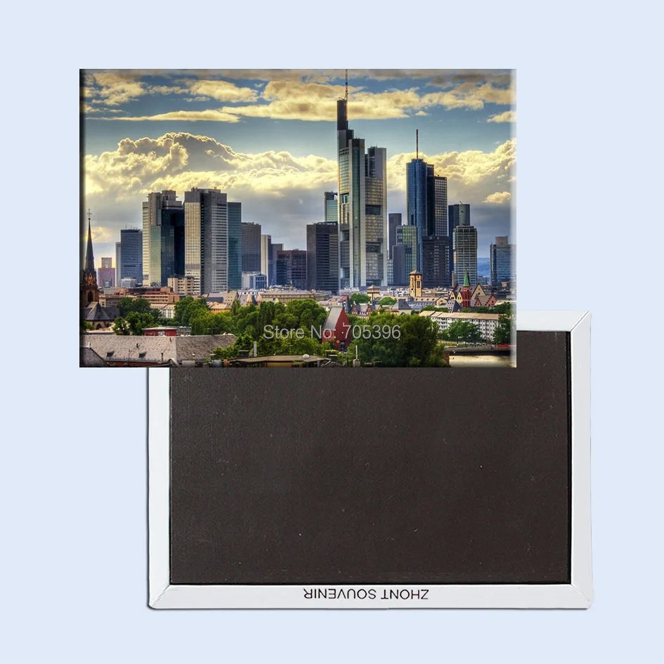 

Metal Wrapped Magnets SOUVEMAG Home Decor Stickers,Frankfurt City View Romerberg Souvenir Fridge Magnet 5680