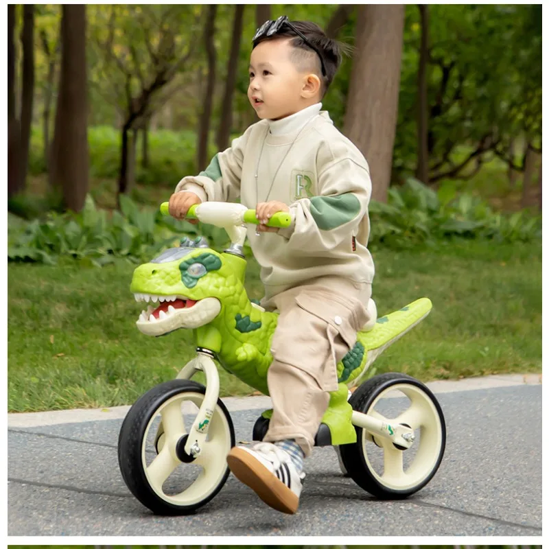 Balance Bike Dinosaur Scooter 2-3-6 Year Old Pedal Free Two Wheeled Bicycle Toy Car Yo Car 8 Inches Two Wheeled Vehicle