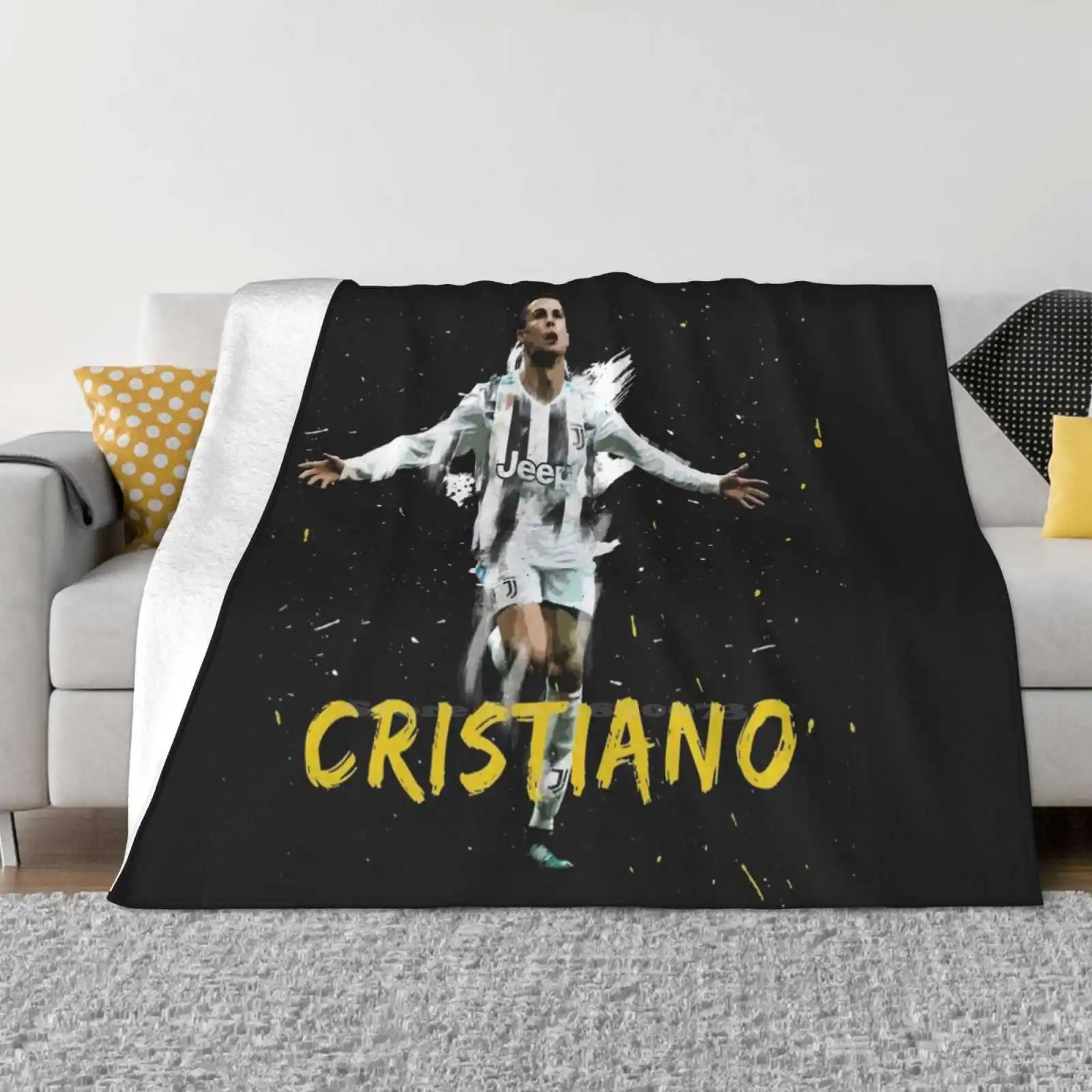 Design Creativo Confortevole Coperta Di Flanella Calda Christian Ronaldo Portogallo Seven Green White Eurocopa Forward Real Madrid