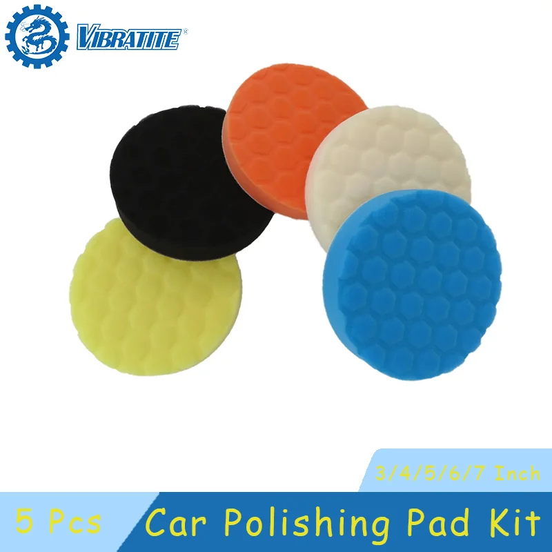 Compounding Polishing Pads 5 Pcs 3/4/5/6/7 Inch Cutting Sponge Pads Kit for Car Polisher Compounding And Waxing