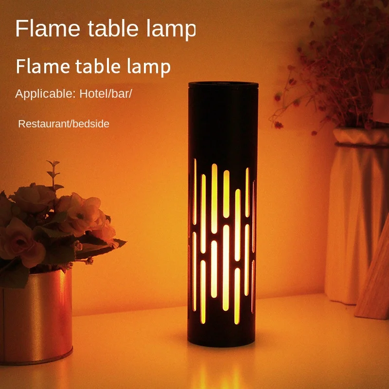 

Led Rechargeable Bar Table Lamp Personalized Creative Restaurant Atmosphere Flame Desk Lamp Quiet Bar Small Night Lamp