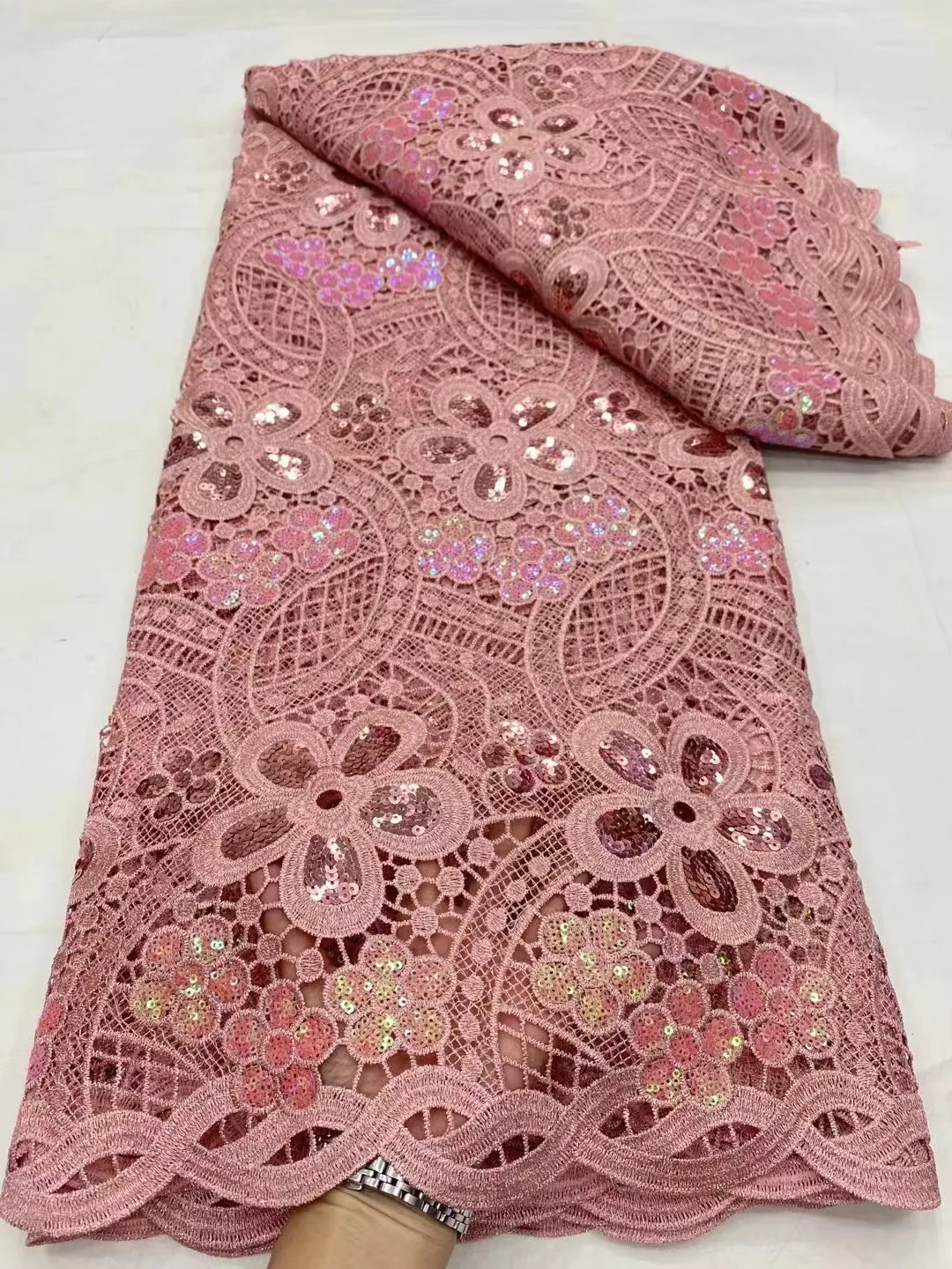 

Nigerian French Mesh Tulle Sequins Lace Fabrics, High Quality Net Lace, Bridal African Lace Fabrics for Wedding Party 2024
