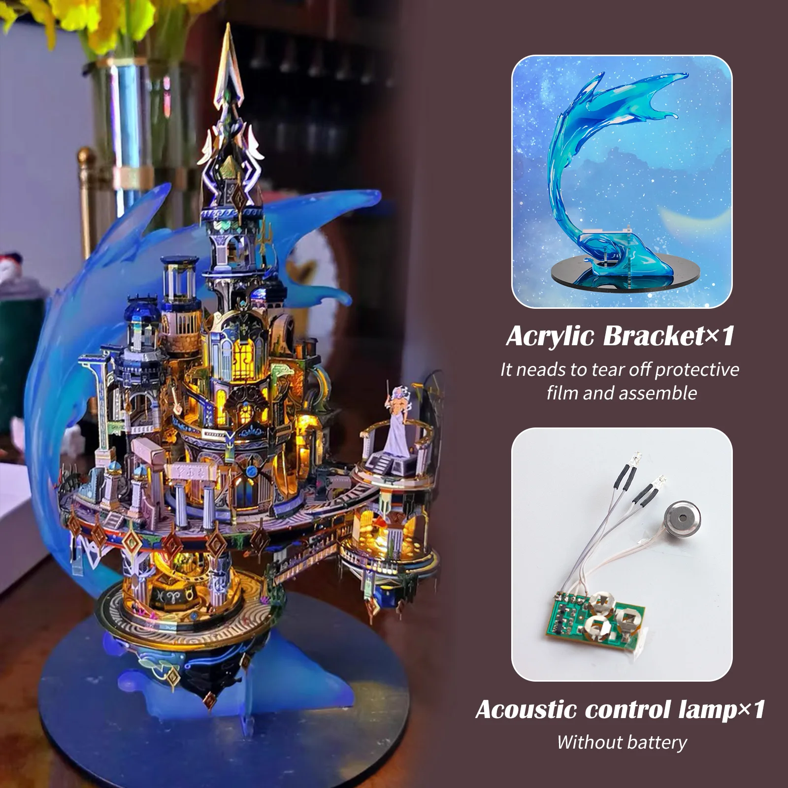 MU 3D Metal Puzzle ATLANTIS DIY Assembly  Western building Model kits Toy For Adults Children Gift for Friend 5