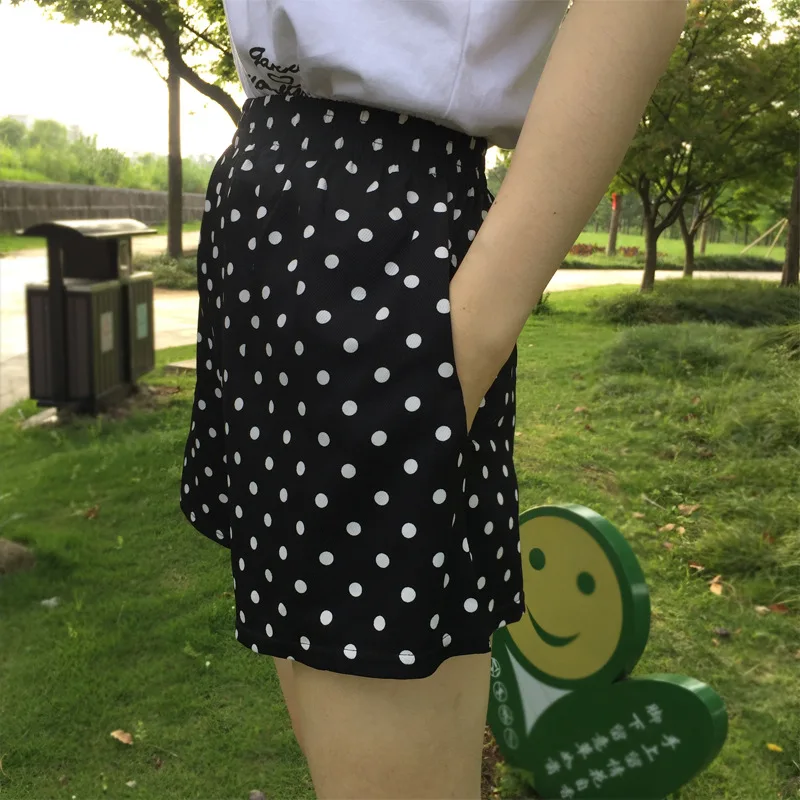 Summer Women Daisy Polka Dot Loose Shorts Korean Casual Plus Size High Waist Chiffon Wide Leg Shorts Female Fashion Streetwears