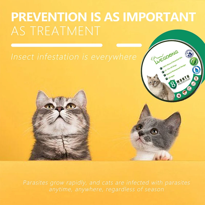 Pet Ticks Mosquito Collar Anti Flea Collar For Cat Anti Flea Mite Lice Insecticide Outdoor Adjustable Pet Mites Repellent