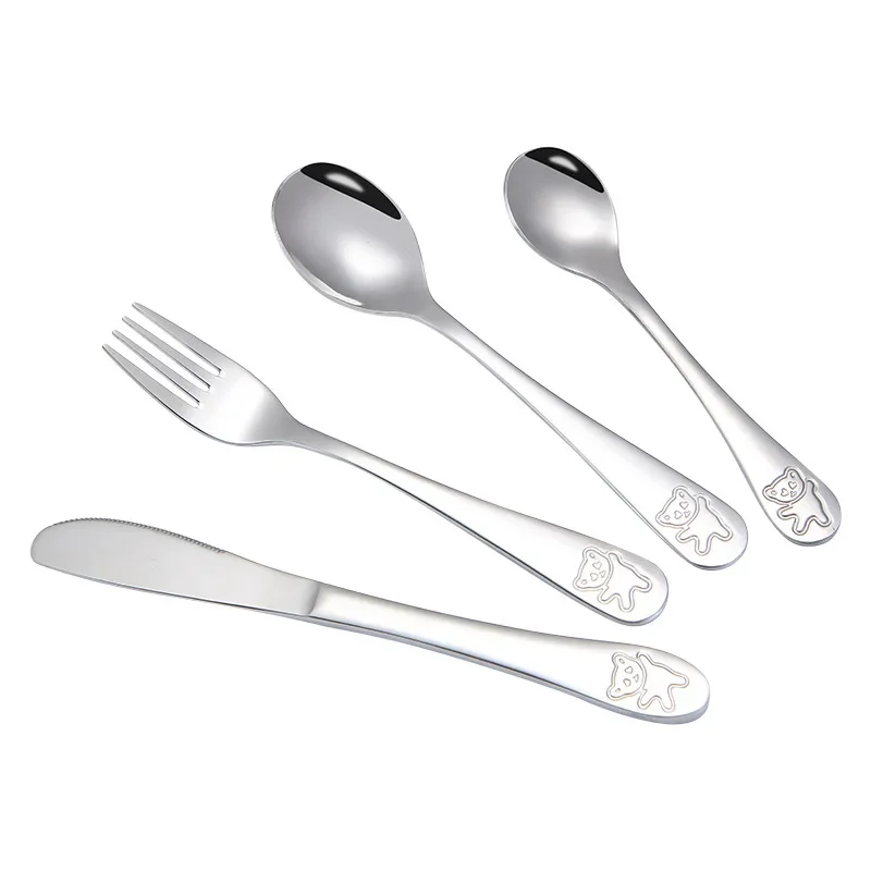 Cutlery Set Western Style Cutlery Set Stainless Steel Cutlery Set Stainless Steel Spoon Fork Table Western-Style Knife Tableware Set Feeding Baby Children Products Food
