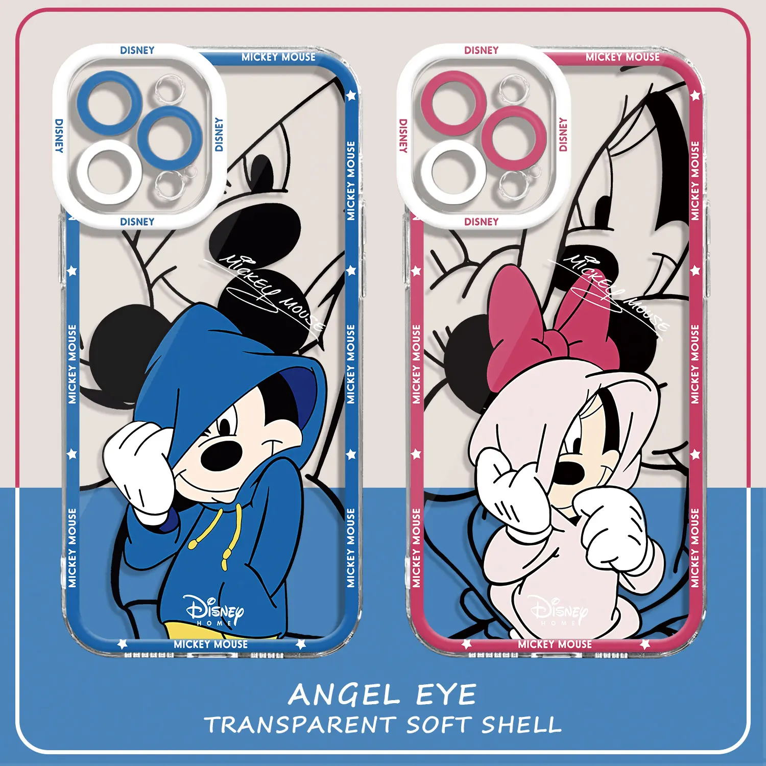 Custodia Disney Mickey Minnie Cover Per Samsung Galaxy S23 Ultra S20 Plus S10 S21 S22 Plus S20Fe Note 10 Plus Trasparente Soft Capa