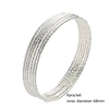 6PC/SET Trendy Gold Silver Color Bangles Bracelets For Women 68mm Big Circle Wire Round Bangle Jewelry Pulseras Gifts Wholesale 2