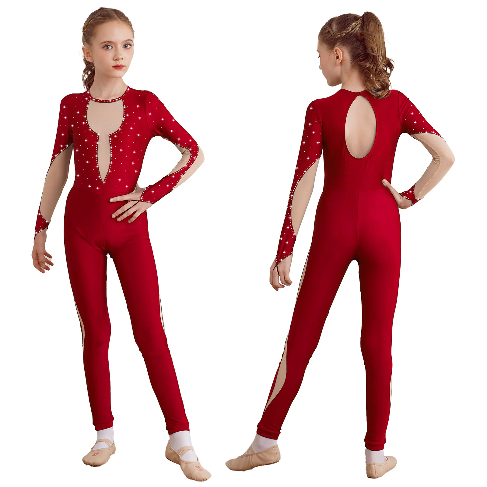 JEYPINMI Fringe Bodysuit Women Sexy Sequins Dancer Leotard Outfit Ballroom Dance