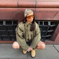 Vintage Women Green Oversize Bomber Jackets 2025 Fashion Ladies Elegant Loose Soft Outfits Jacket for Party Female Chic Clothes - Image 6