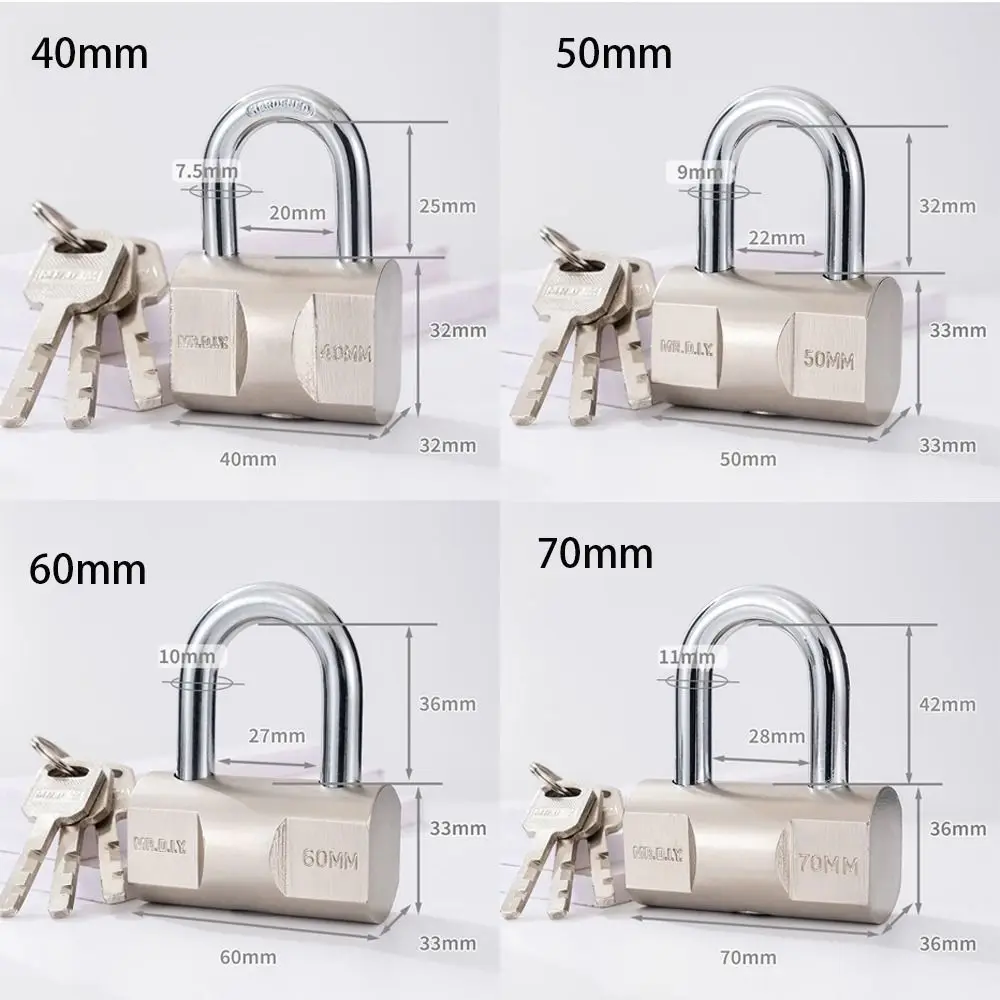 Universal Stainless Steel Security Lock Waterproof Rust Proof Safely Anti-theft Padlock Heavy Duty Padlock Gate Locks with Keys