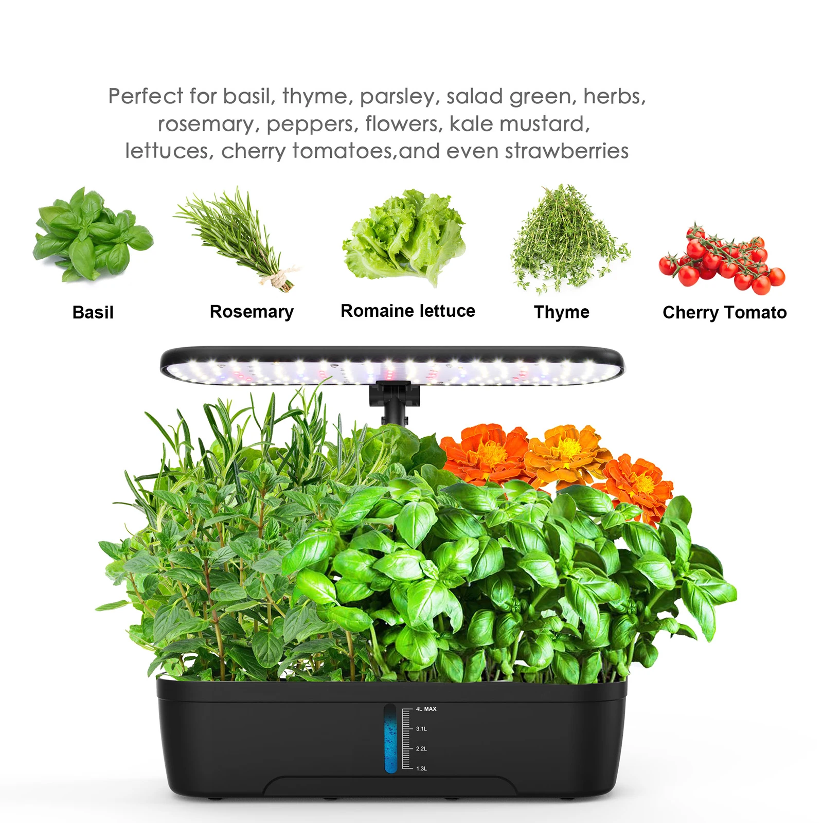 BHTNYOO Hydroponics Growing System Kit,12 Pods Indoor Hydroponic Garden with Smart LED Grow Lights(Adjustable Height)