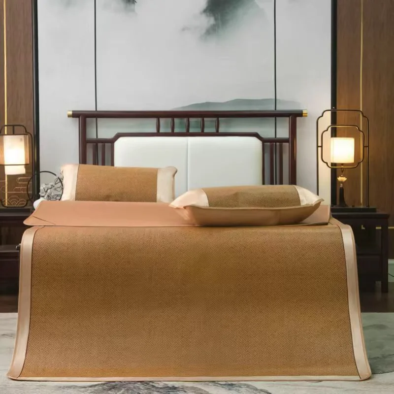

Three Piece Set of Rattan Mat Summer Mat Rattan Mat 1.8m Bed Three Piece Set of Foldable Student Dormitory