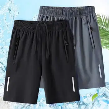 Alternative view of Men Beach Shorts Elastic Drawstring Waist Quick-Drying Casual Short Pants With Reinforced Pockets Street Wear Sports Clothes