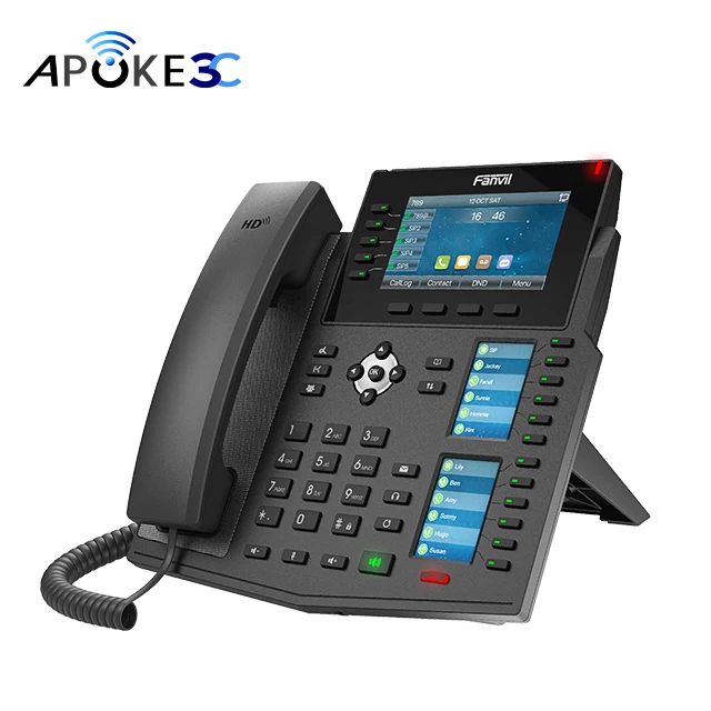 

Fanvil X6U PoE Voip Sip 20-lines High-end IP Phone With three Color 4.3 inch LCD screen And 60 DSS Keys voip phone