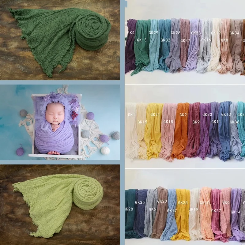 

Newborn Photography Props Soft High Stretchable Wraps Cotton Swaddling Photography Basket Backdrop Baby Blanket Accessories