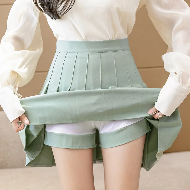 FESTY KARY High Quality 2022 Summer Women Skirts Fashion Solid Color Casual Kawaii Mini Skirt Girls School Pleated Skirts Women