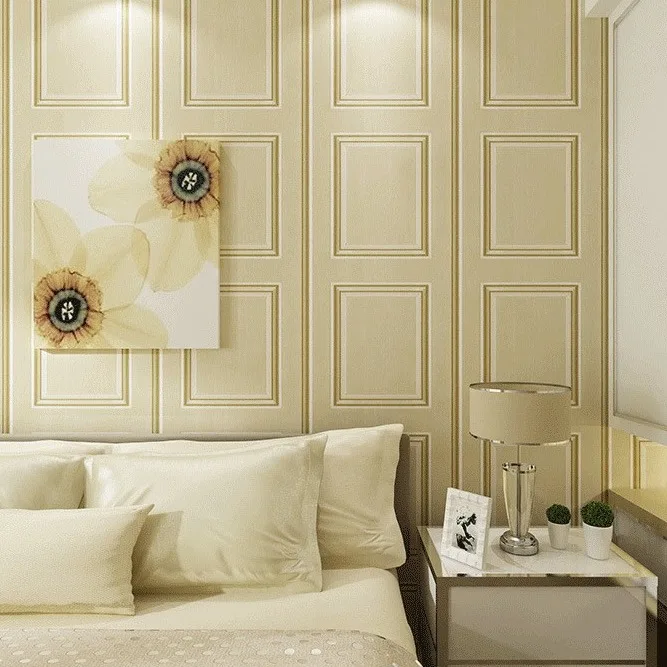 3D วอลล์เปเปอร์ไม่ทอขอบสไตล์ยุโรปที่ทันสมัยและเรียบง่ายห้องนั่งเล่นพื้นหลังห้องนอนวอลล์เปเปอร์ศึกษา 1