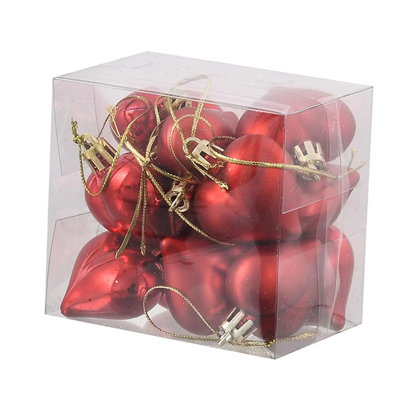thumbnail image 1 of 12 piezas de adornos colgantes para árbol de Navidad con forma de corazón para fiestas y coronas navideñas, 1 of 5