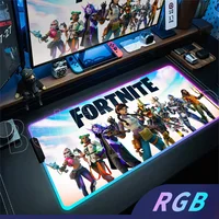 HD Printing Game F-Fortnite Mouse Pad RGB LED Light Non-Slip Rubber Mousepad Office PC E-sports Gaming Best Price Anime Desk Mat - Image 2