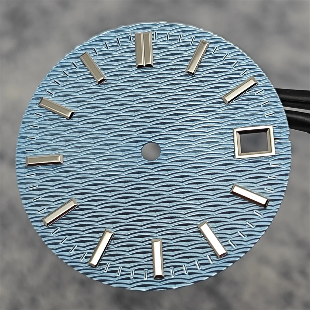 Watch Dial Accessories 28.5mm NH35 Dial Wave Textured Surface No Luminescence for NH35 Movement