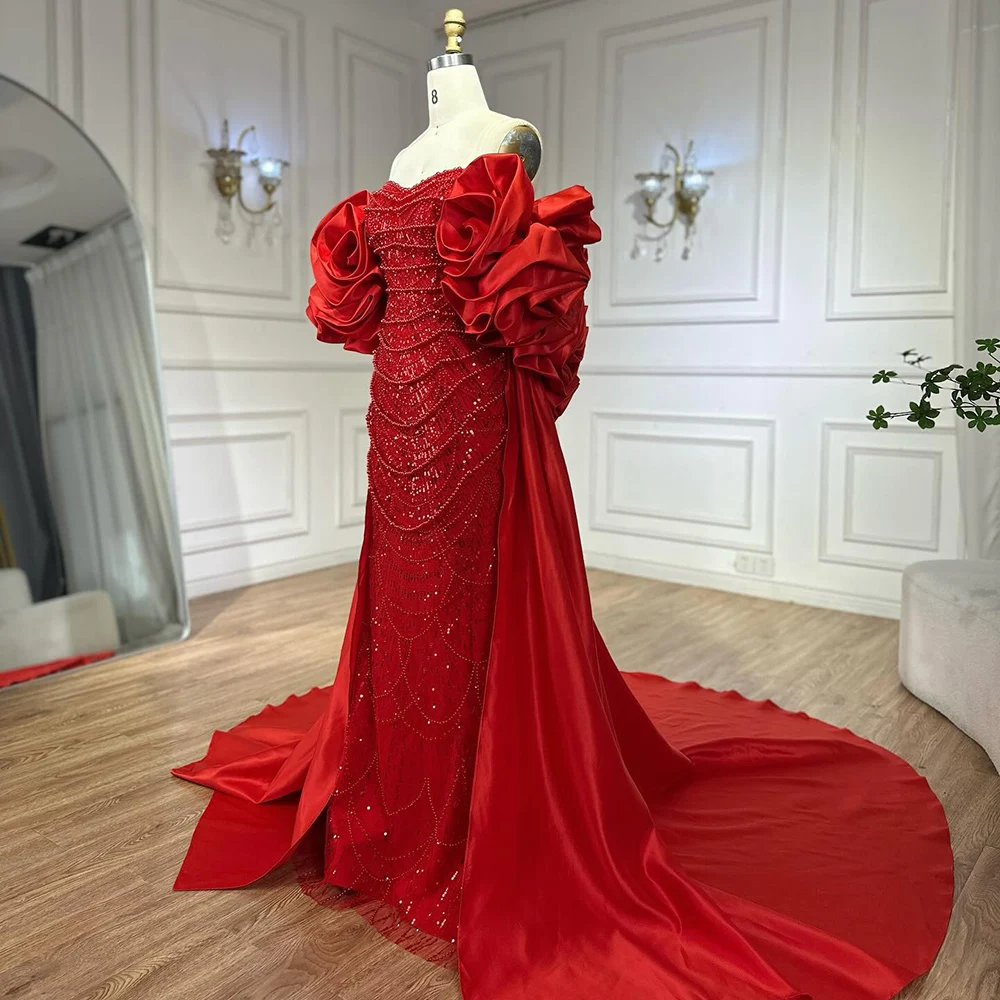 Red Long Cape Pearls Beaded Mermaid Evening Dresses Gowns with Puffy Sleeve Formal Occasion GLA72585A Serene Hill Customized - AliExpress 320 Red Long Cape Pearls Beaded Mermaid Evening Dresses Gowns with Puffy Sleeve Formal Occasion GLA72585A Serene Hill Customized - AliExpress 320