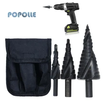 

Triangular Shank Spiral Flute HSS Step Drill Bit, 4-32MM, Metal Nitrided High-speed Steel Metal Drill Bit, 3 Pieces/set