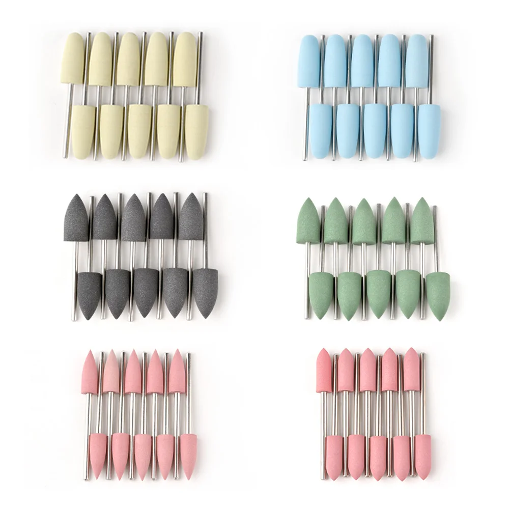 Rubber Silicone Nail Drill Bit 10pcs/set For Manicure Pedicure Rotary Polisher Grinder Tool Cuticle Clean Bit