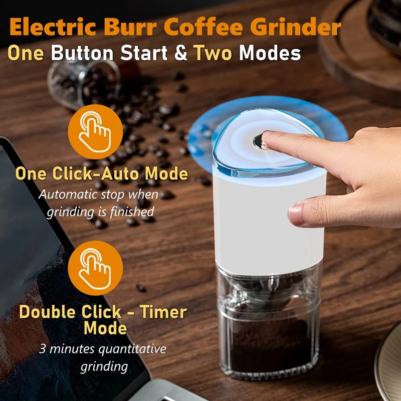 Small Burr Coffee Grinder Electric Portable Mini Automatic Conical Burr  Coffee Bean Grinder