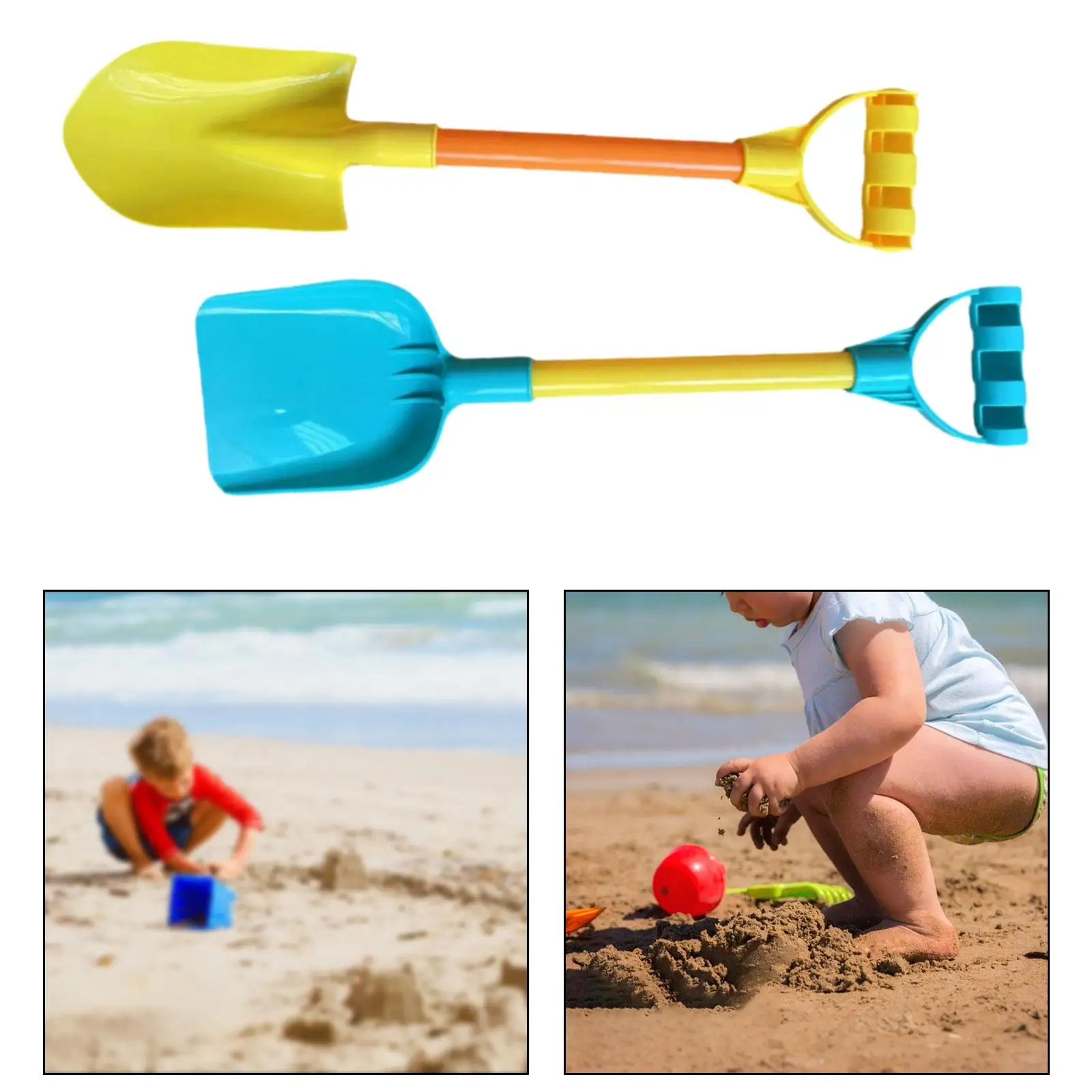 2x Beach Spades Sand Shovels Toys for Digging Sand Snow Children Toddlers 4
