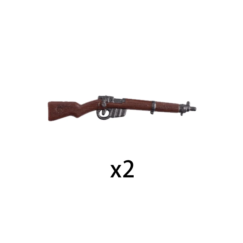 WW2 Military Accessories Wood Grain Building Blocks Set with Soldier Weapon Parts and Mini Bricks Toys