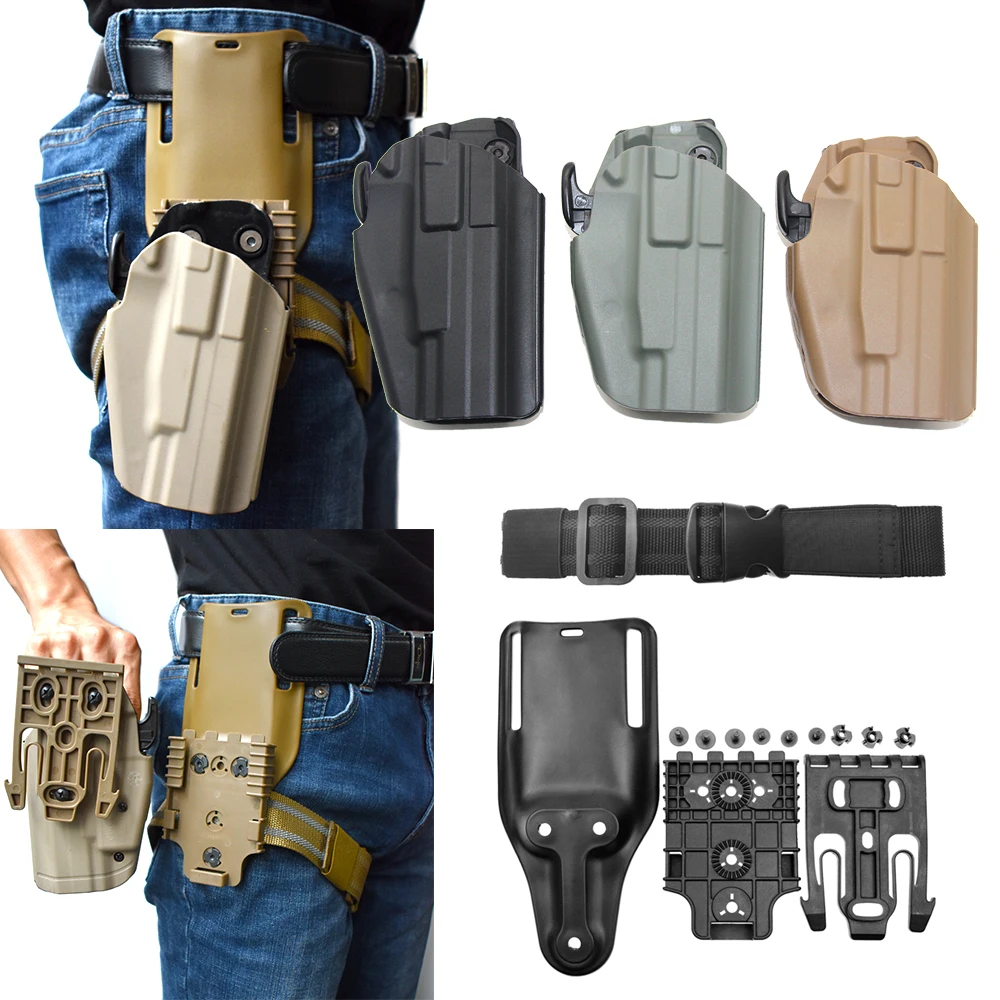 qls 19 22 quick duty holster locking fork system tactical gun holster belt loop adapter accessories for universal holster Tactical 579 GLS Pro-Fit Gun Holster for WALTHER PPQ M2 9/40 HK45 Glock 17 19 with QLS 19 22 Quick Locking System/Leg Platform