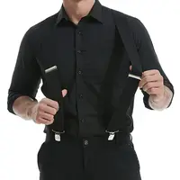 Bretelles robustes de grande taille pour hommes, travail en plein air, 2 pouces de large, dos en X, 4 Clips solides, sangles élastiques réglables pour pantalons 2