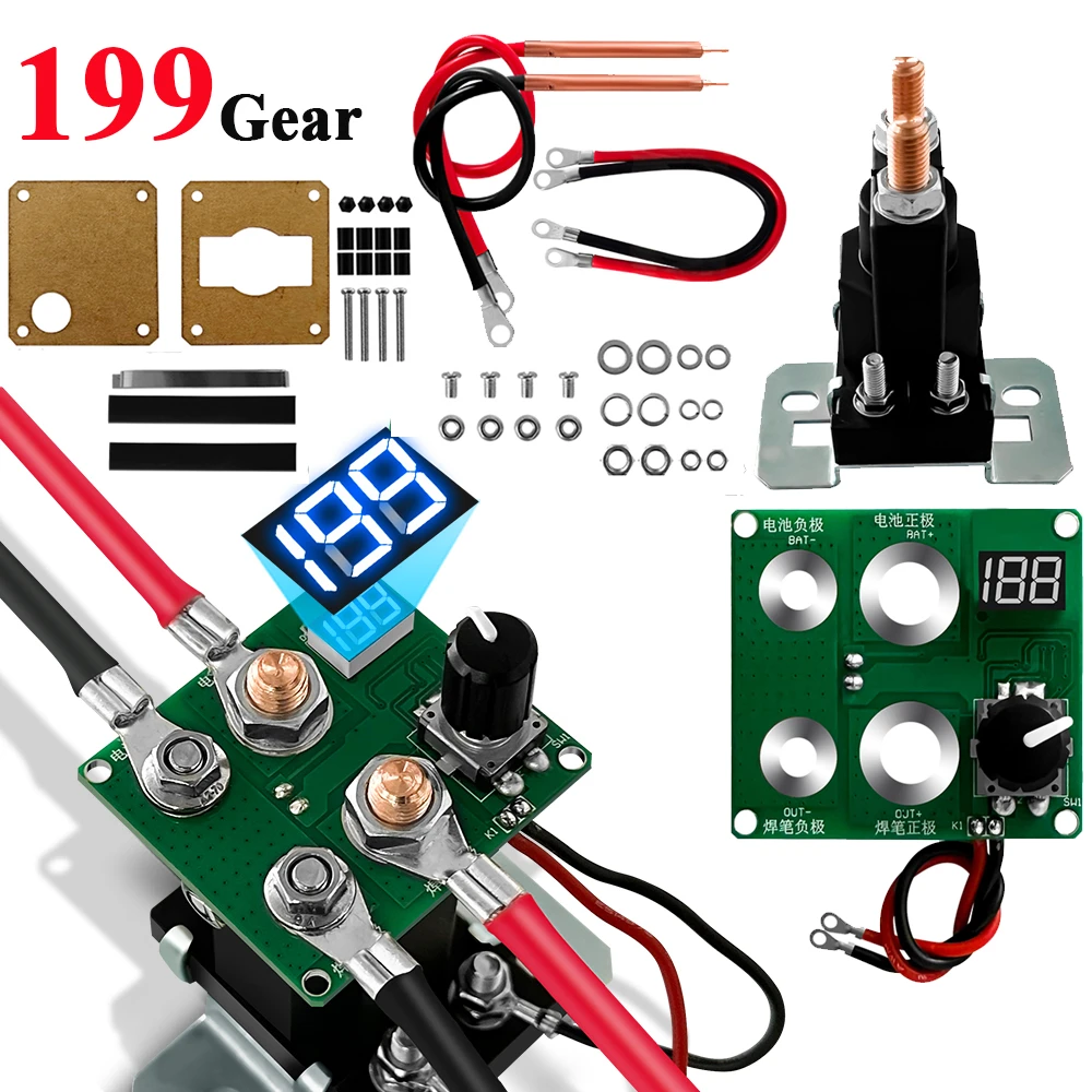 199 기어 12V 릴레이 스폿 용접기 키트 0.15mm 니켈 조절 미니 스폿 용접기 DIY 18650 배터리 팩용, 용접기 도구 AliExpress