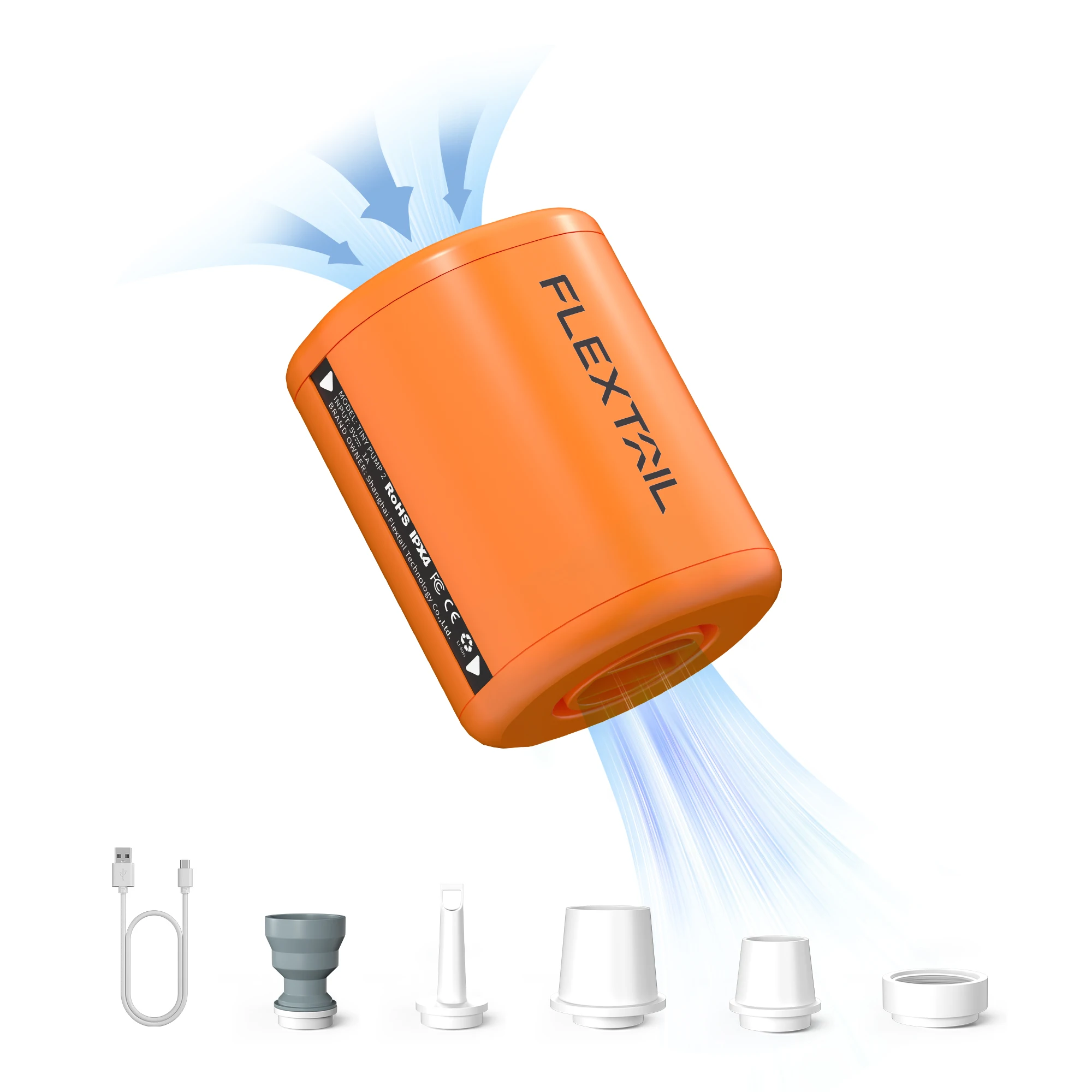 FLEXTAIL TINY PUMP 2 / 2X - 4kPa ปั๊มลมไฟฟ้า,แบบพกพาปั๊มสําหรับ Air เตียง Sleeping Pads สระว่ายน้ําลอยถุงสูญญากาศ 1