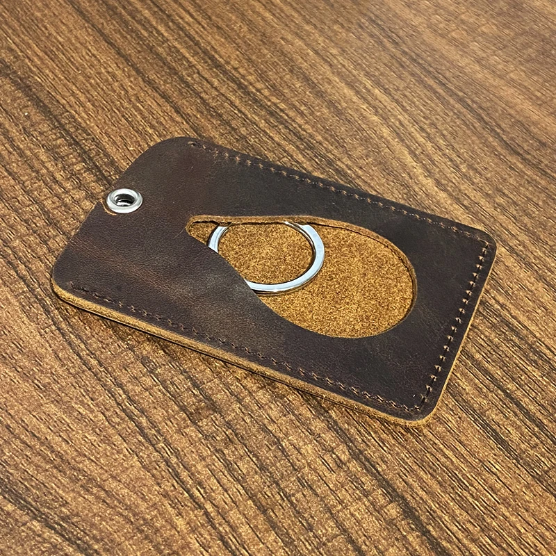 Genuine leather card holder for men to protect credit cards