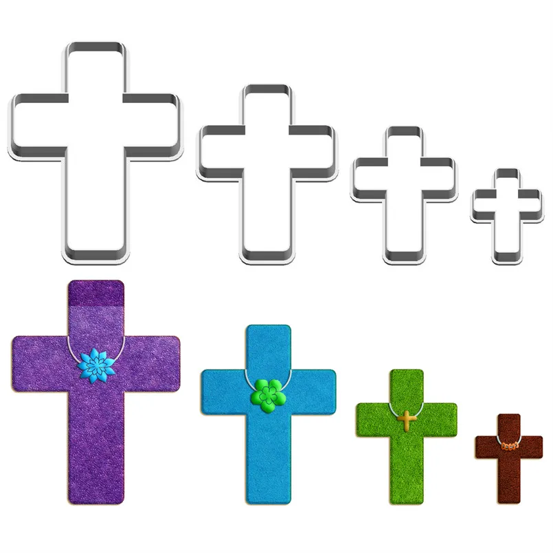 Description Picture 2 of itemFour Specifications Cartoon Gift Little Blessing,Small Cross,Plastic Molds,Cake Fondant Tools,Cookie Sushi and Fruits Cutters