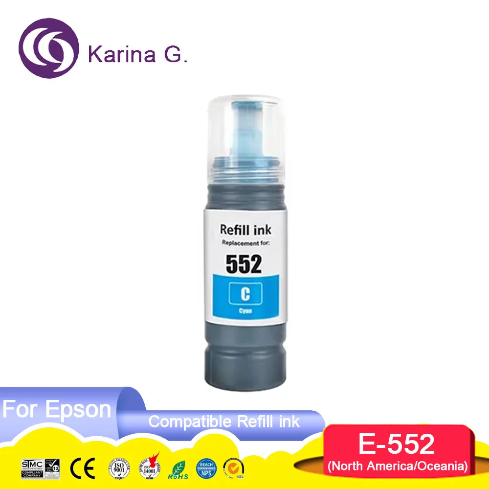 T552 552 Premium Color Compatible Bulk Bottle Water Based Refill Ink for Ecotan