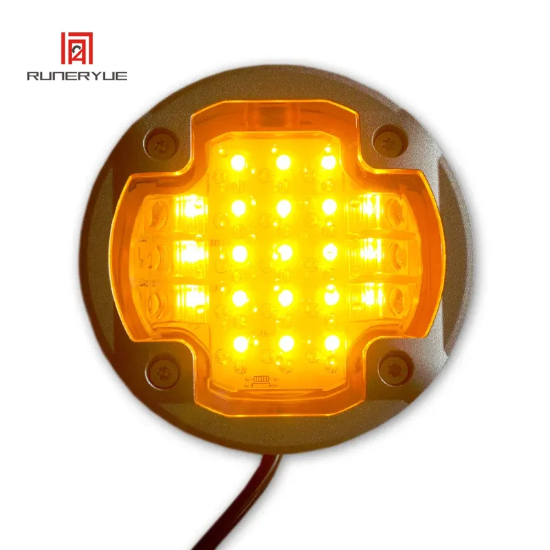 Smart Zebra Crossing Solar Aluminum Reflective Road Stud Horseshoe Solar Road Studs Ip68 Dc 24V Tunnel Wired Stud