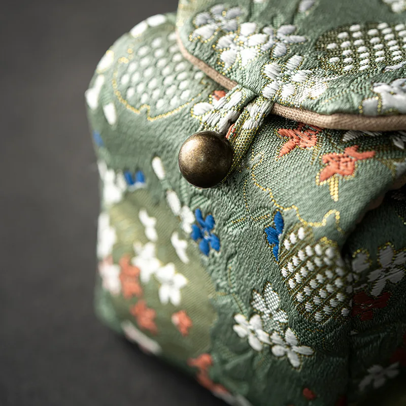 Tea Storage Bags Japanese Handmade Travel Teacup Protection Bag Portable Thickened Anti-Fall Cotton And Linen Tea Set Storage Bag Tea CoziesLC677