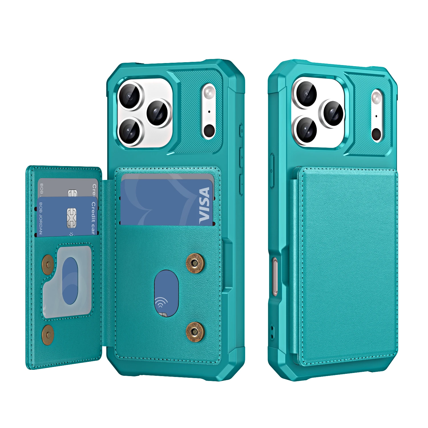 Leather Flip Wallet Phone Case with Card Slot and Stand - Anti-Drop Protective Cover